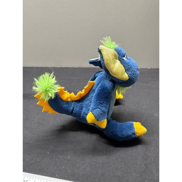 Gund Ninjas Dragons Ka Pow Blue & Yellow Plush Toy Fluffy Green Accents  Nonwork - Picture 3 of 6